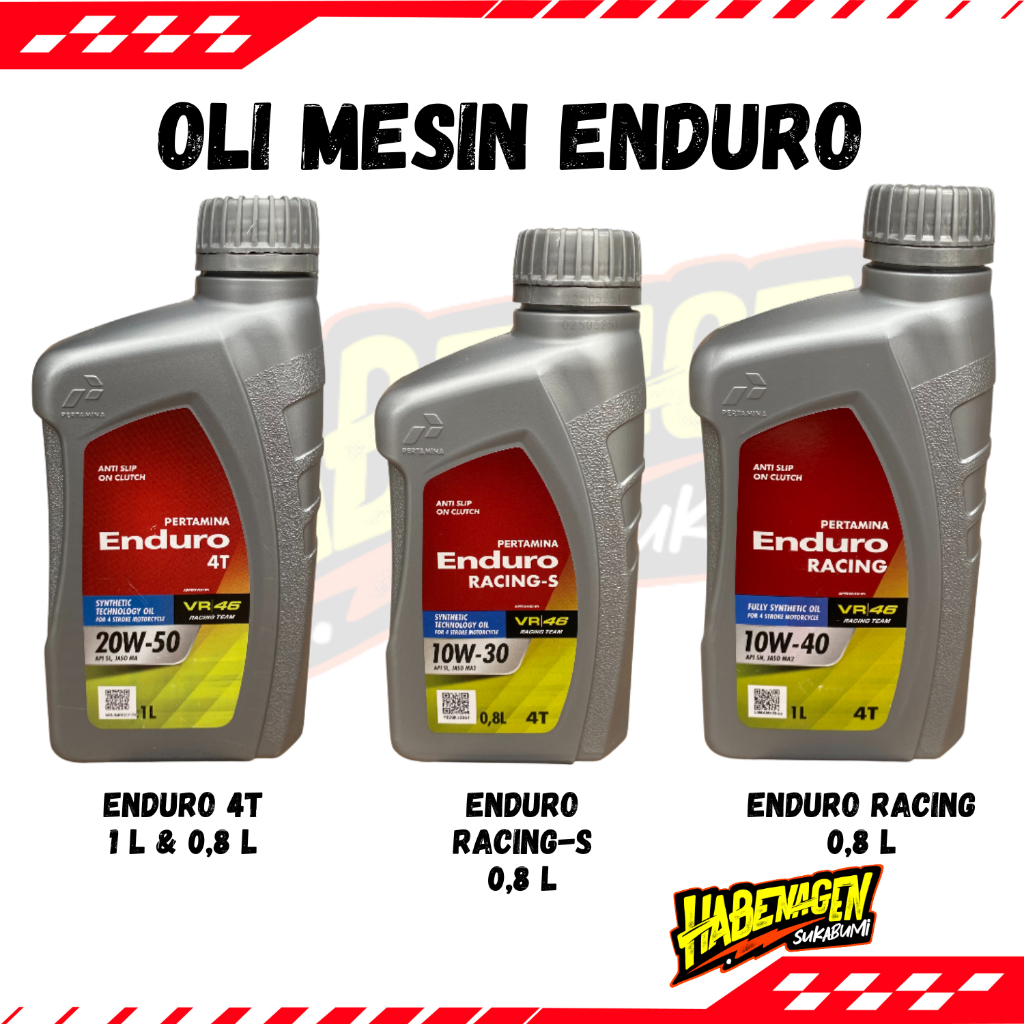 Oli Oil Mesin Racing Series Pertamina Enduro 4T 10W-30 10W-40 20W-50 0,8 L & 1 L