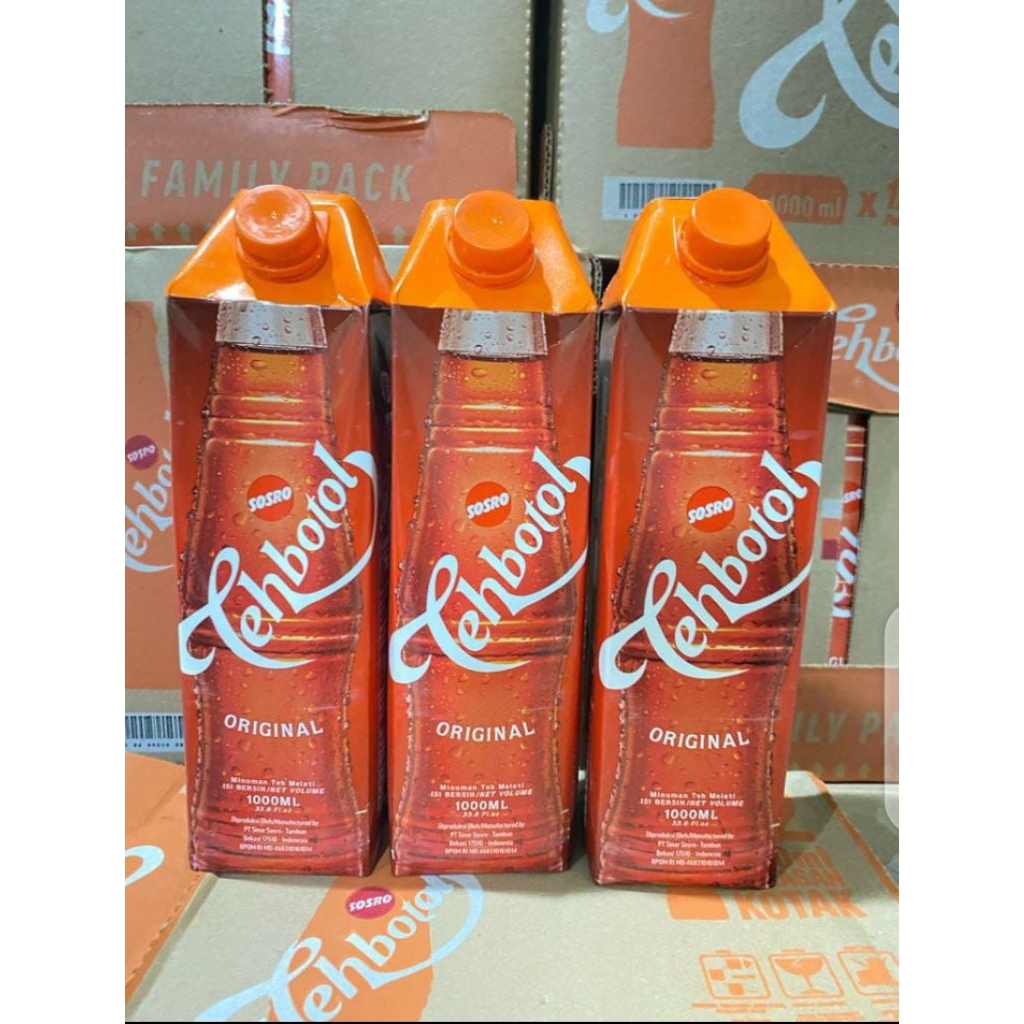 Teh botol Sosro kemasan kotak 1 liter 1000 ml ECER harga murah grosir sembako bandung