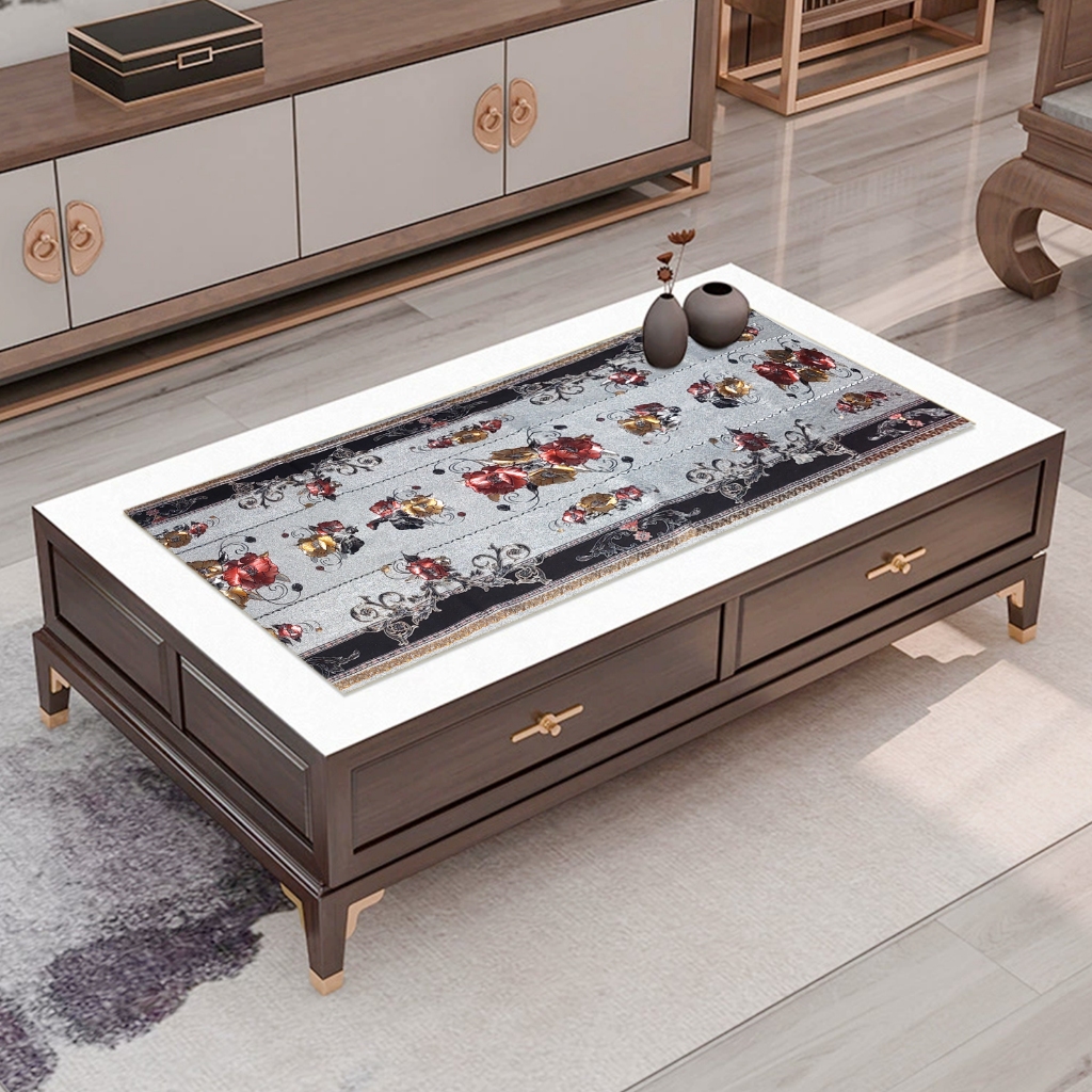 Taplak Meja Meteran Motif 3D Elegan / Taplak Meja Meteran Lebar 50cm Custom Panjang / Taplak Meja Pr