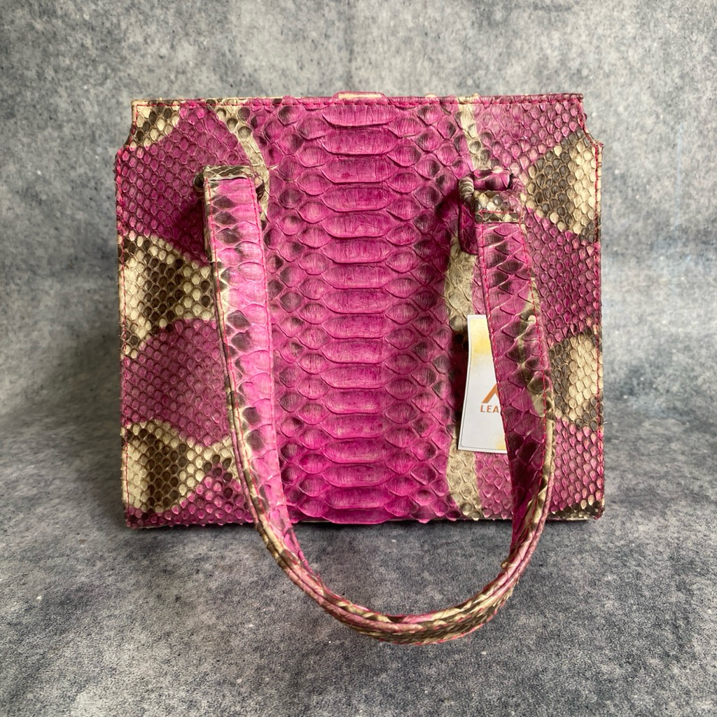 AA LEATHER Tas wanita tote bag kulit ular