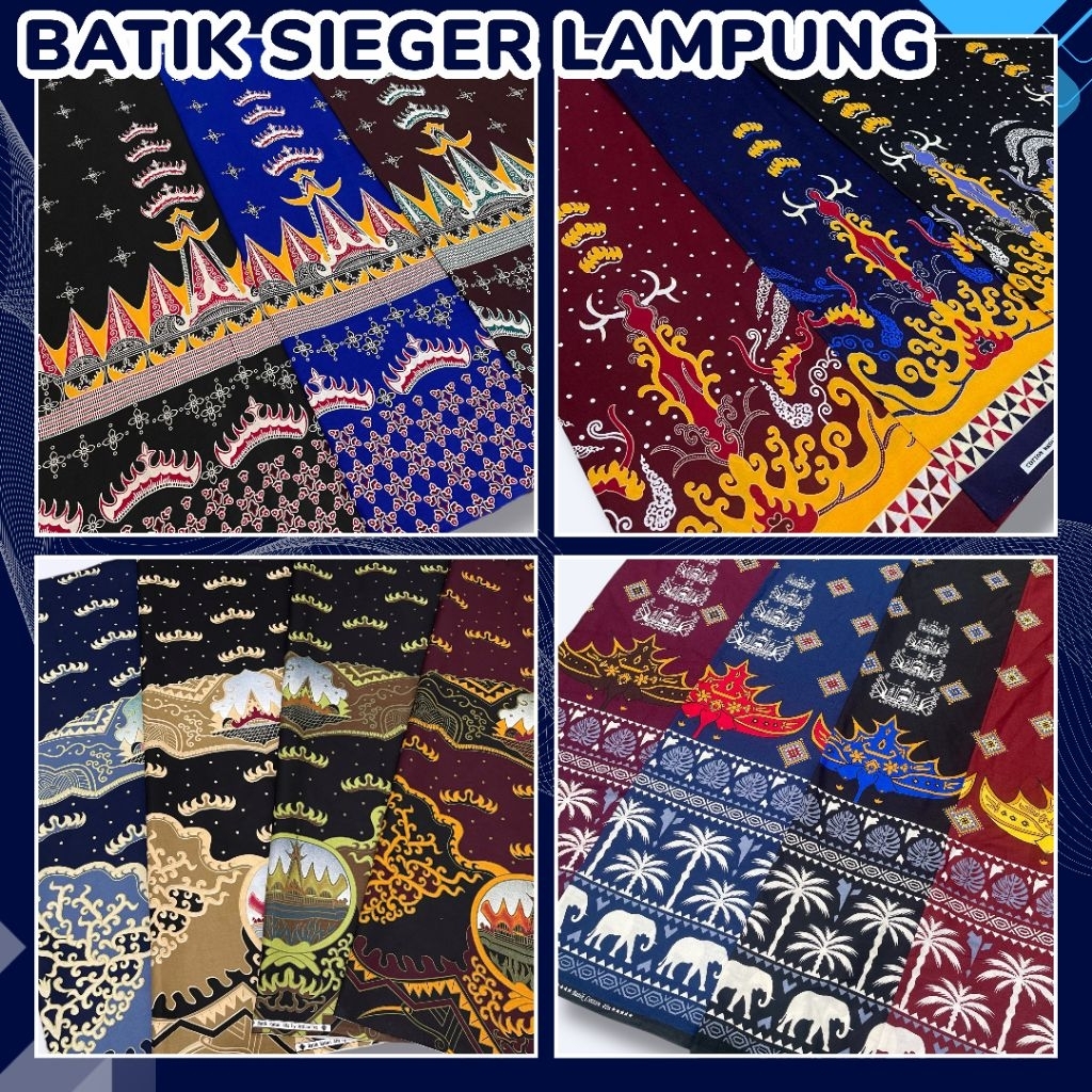 BATIK COTTON C40s MOTIF SIEGER LAMPUNG BATIK SIGER BAHAN KATUN HALUS ADEM BATIK PRIA WANITA METERAN
