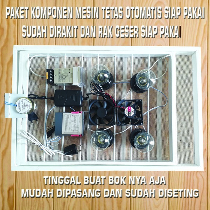 ALAT MESIN TETAS RAK GESER OTOMATIS LENGKAP KAPASITAS 50 TELUR