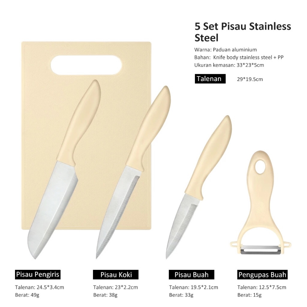1208 / pisau set freemir knife 5 pcs