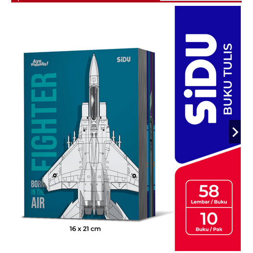 (1 PAK) SIDU BUKU TULIS EB 58 1 PAK ISI 10 BUKU / BUKU TULIS SIDU ISI 58 LEMBAR 1 PAK REGULAR