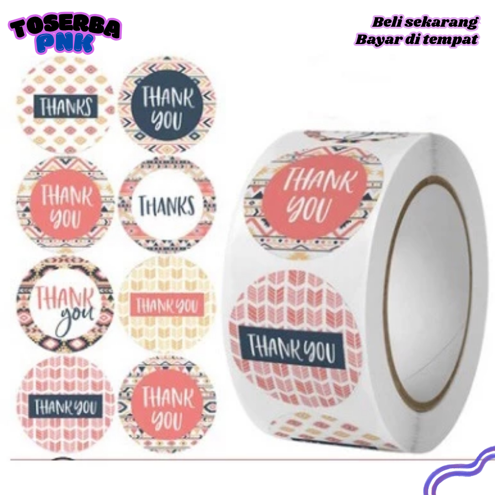 500 PCS Stiker Thank You / 1 Roll Stiker Thank You / Sticker Thank You
