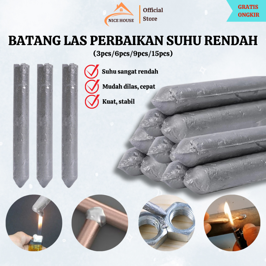 Batang Las 3/6/9pcs Aluminium Memperbaiki Semua Retakan - Batang Las Lilin
