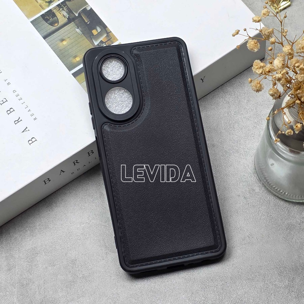 Luxury Case Leather Pro Kamera Black  Oppo A79 5G