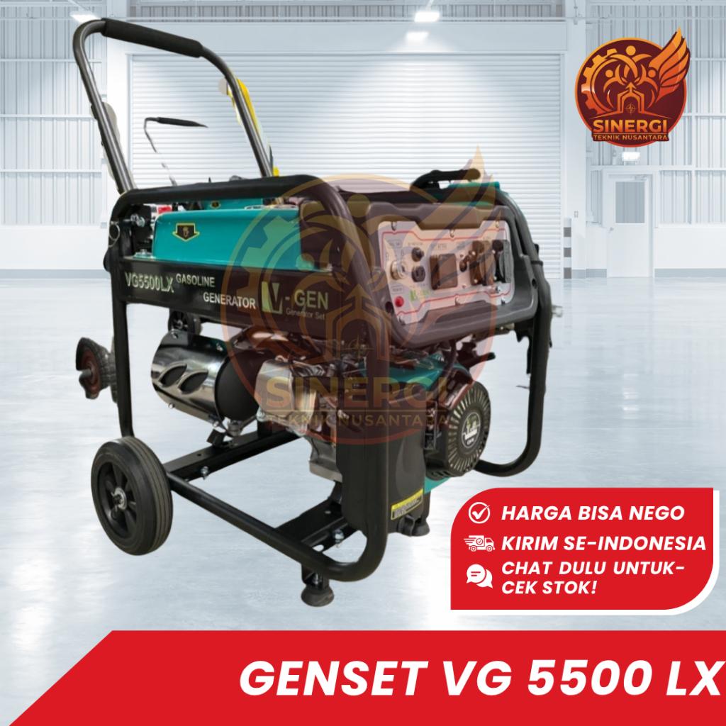 Genset Portable VGEN VG 5500 LX | 5000 Watt Bensin | 1 Phase 220V | Electric Starter