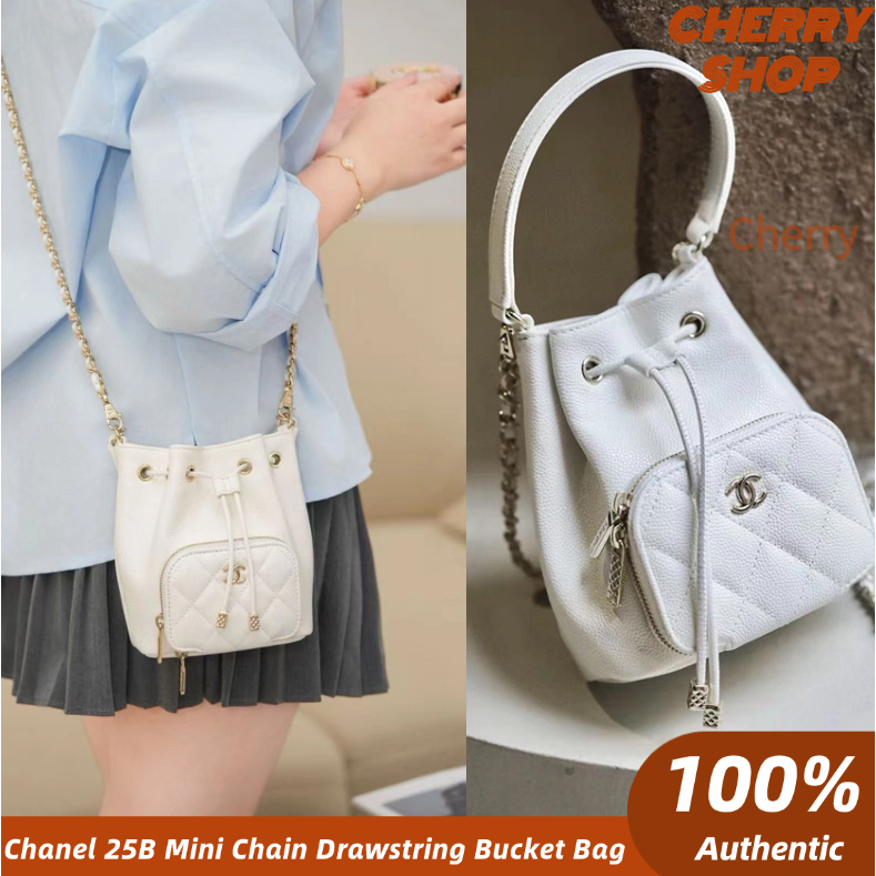 Chanel 25B Mini Chain Drawstring Bucket Bag / Tas Bucket Serut Rantai Mini Chanel 25B