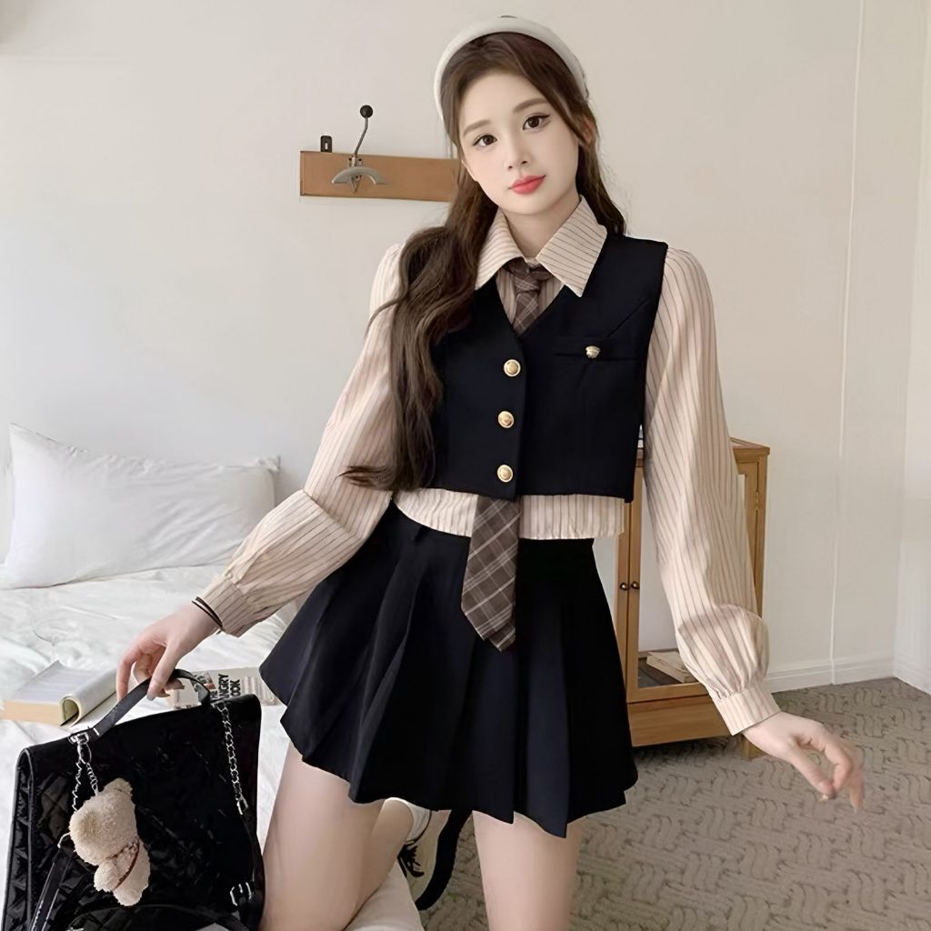 Setelan 3in1 Import Setelan Wanita Set Wanita Pakaian Set Import Terbaru Set Ootd Fashion Oufit Want