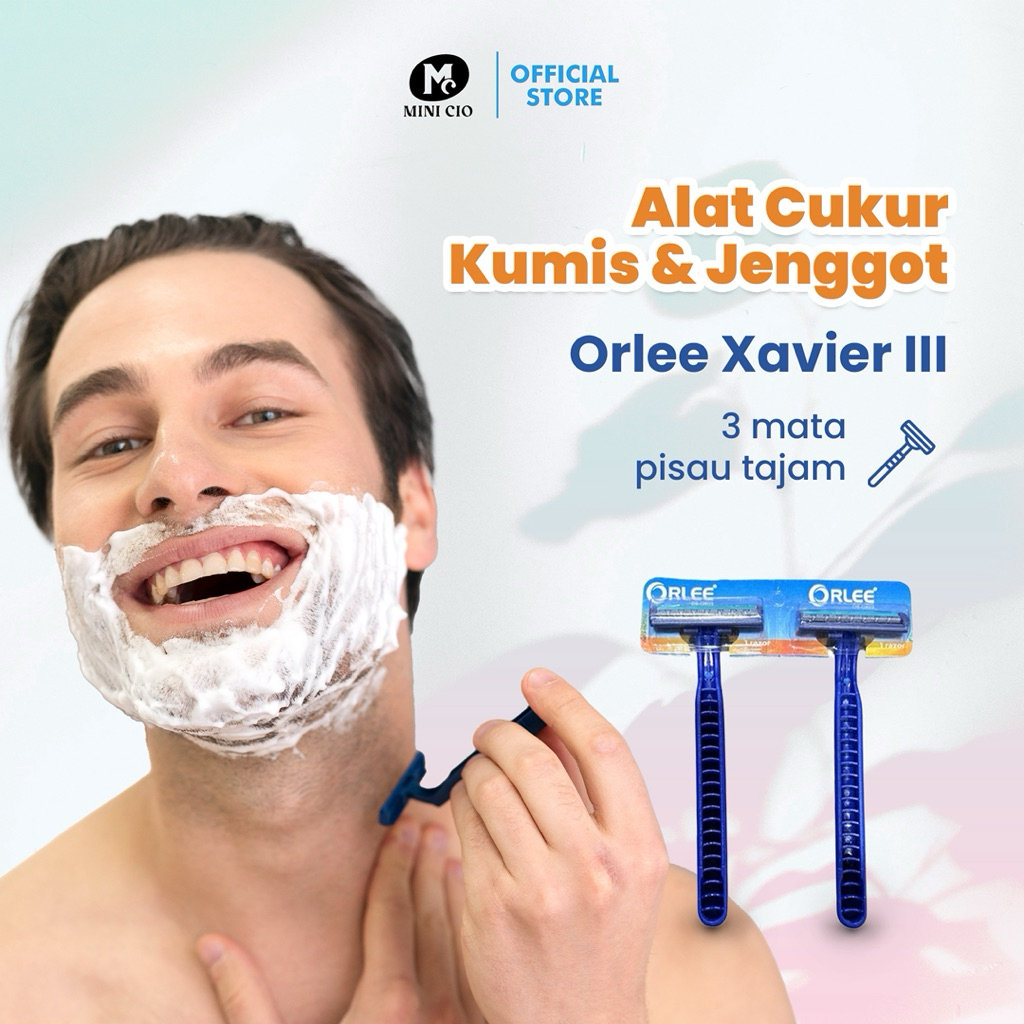 Alat Cukur Kumis Orlee 3 Mata Pisau / Alat cukur kumis 3 Mata pisau premium