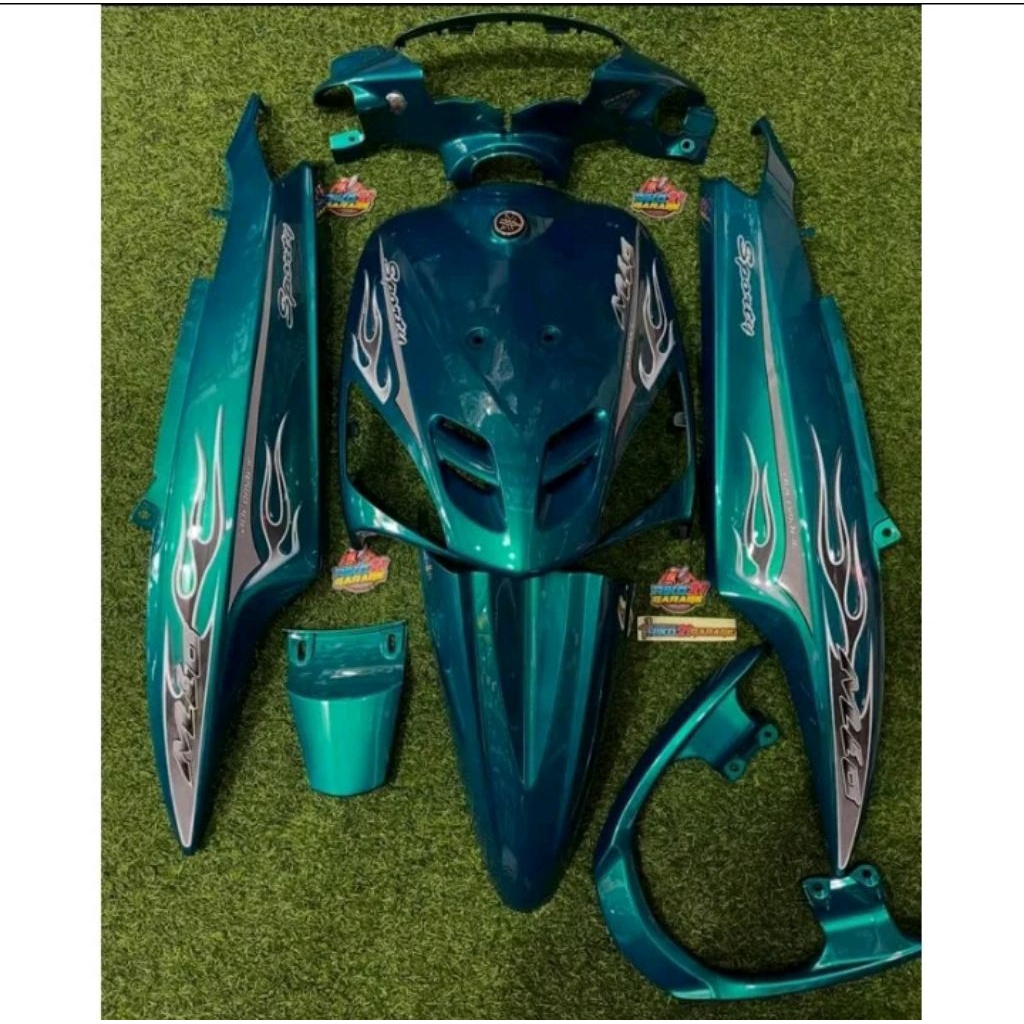 Full set body halus mio sporty warna hijau botol