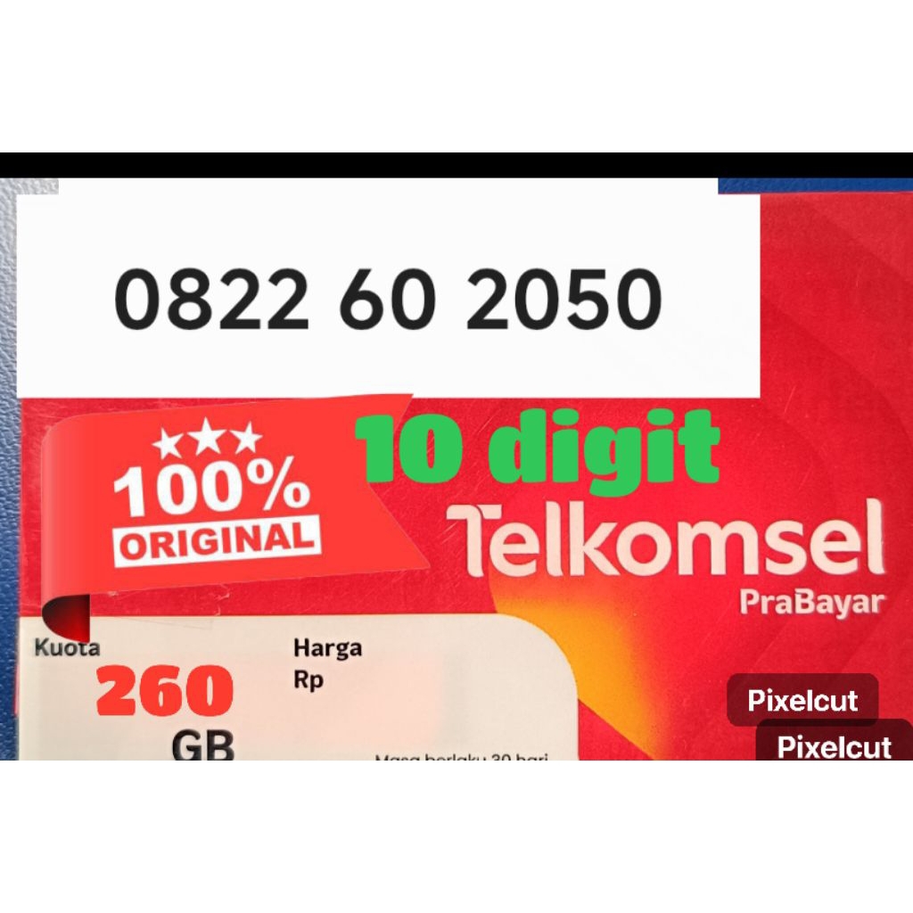 Nomor Cantik 10 digit Simpati Telkomsel - kouta 260 GB 1 Tahun - Nomor Baru