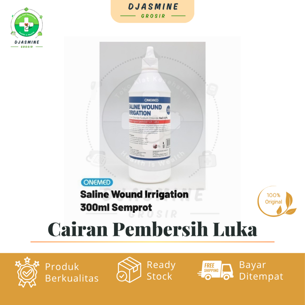 Cairan Pembersih Luka Wound Irrigation 300 ml NaCl 0.9% ONEMED/ Cairan Cuci Luka ONE MED 300ml