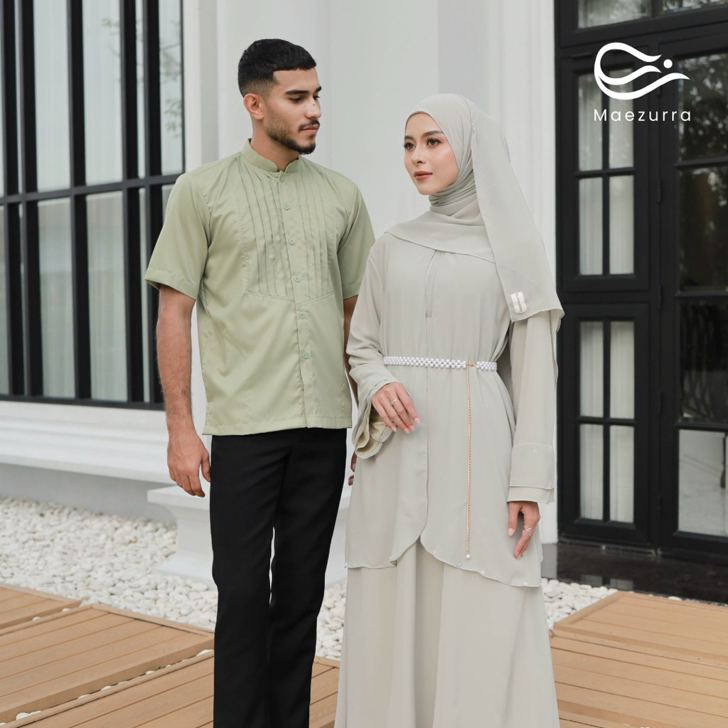 AISH SERIES COUPLE abaya basic couple/ gamis lebaran / abaya lebaran couple/ Abaya maroon / Abaya Hi