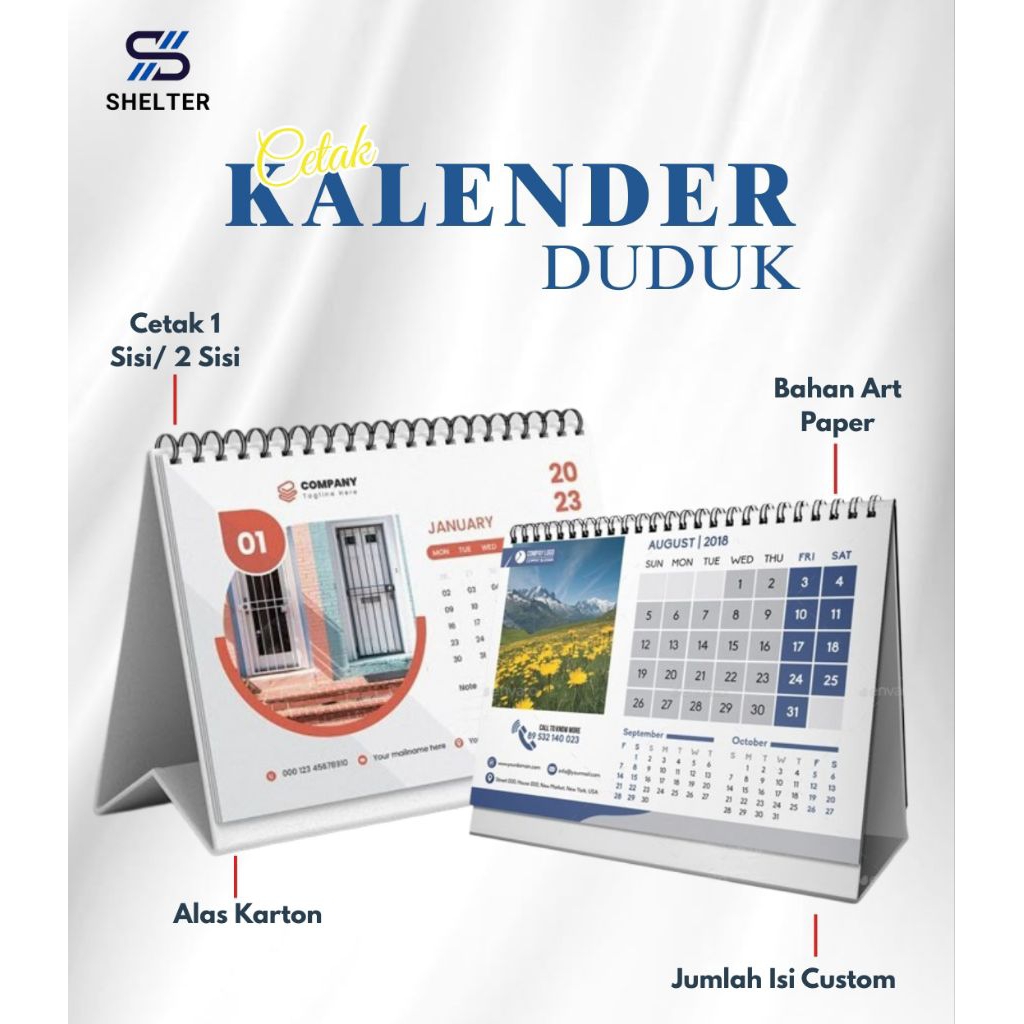 Kalender meja 2027 |  kalender duduk 2027 | CUSTOM DESAIN