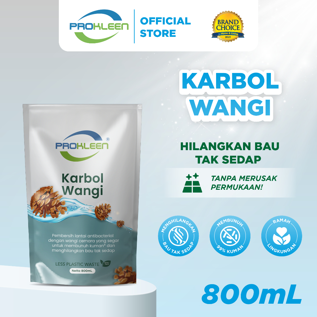 PROKLEEN Karbol Antibacterial Wangi Pine/Cemara 800mL REFILL