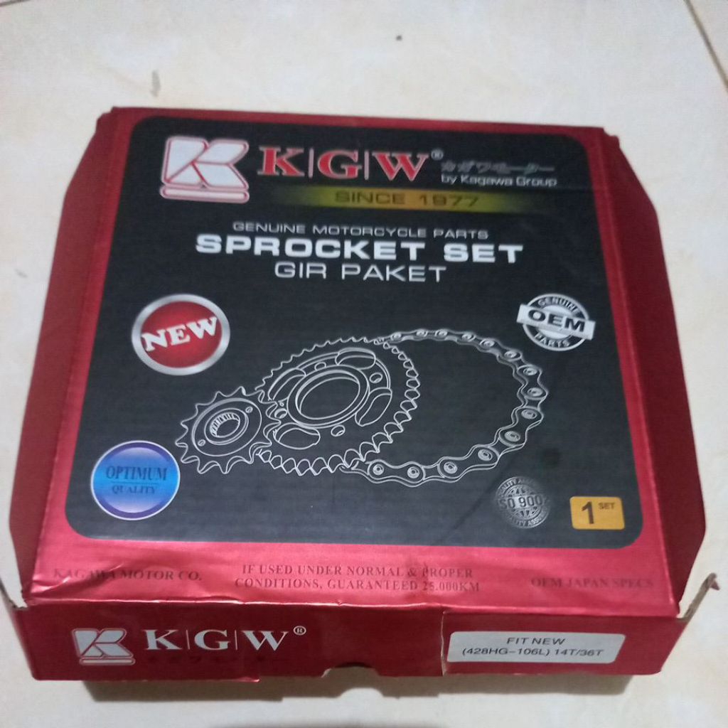 Gear paket set,merek KGW Original