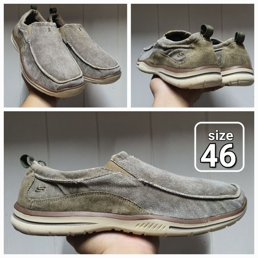 Sepatu Casual low Kanvas slipon size 46 Second ori shoes