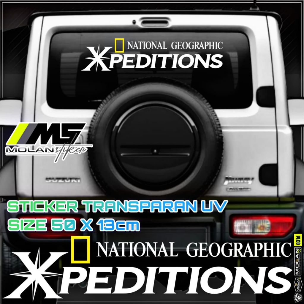 Sticker Transparan Uv Kaca Kabin Kap Bak Mobil Nat Geo Wild Expeditions 50x13 Sticker Universal Semu