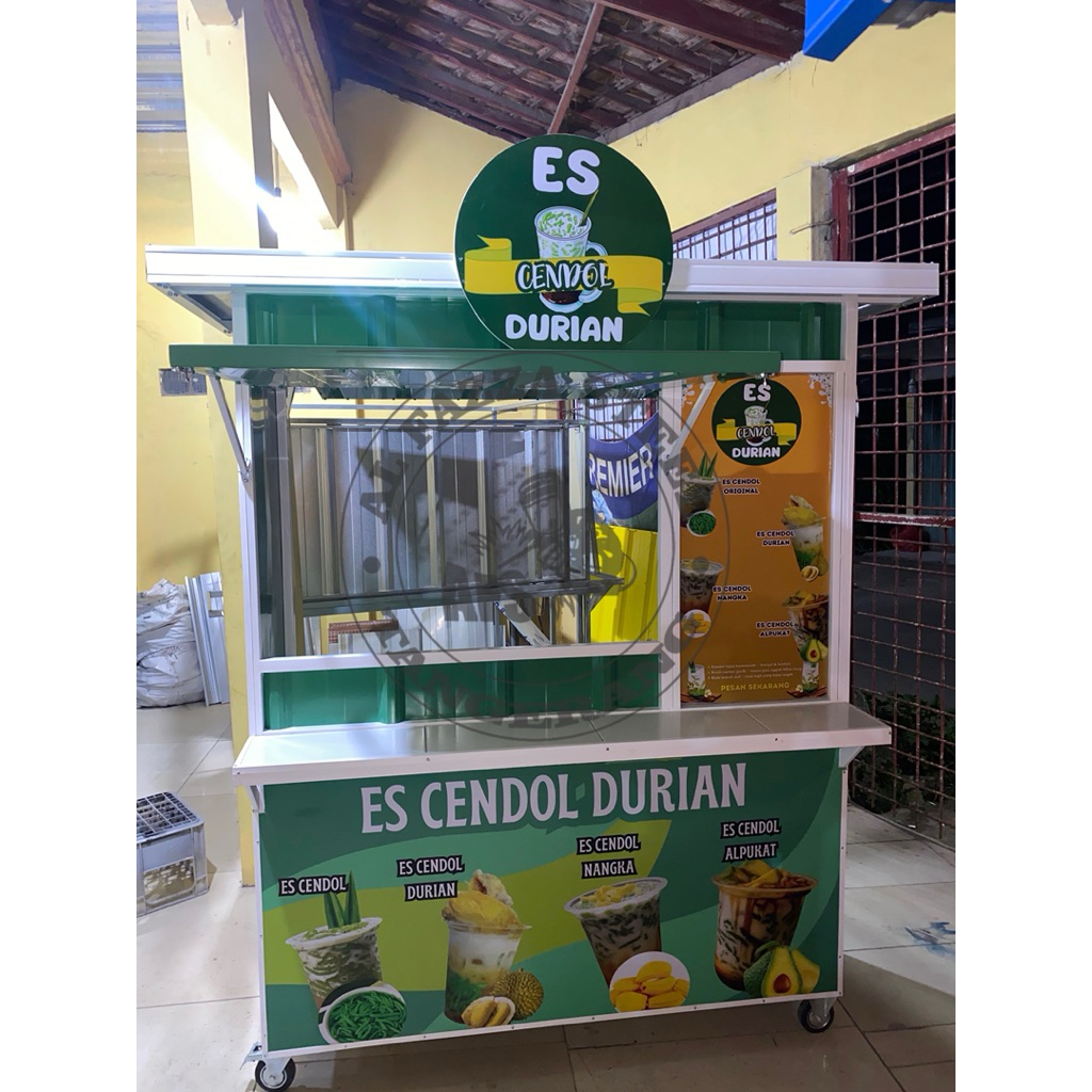 gerobak cendol gerobak jualan Booth Container 150x60x200cm