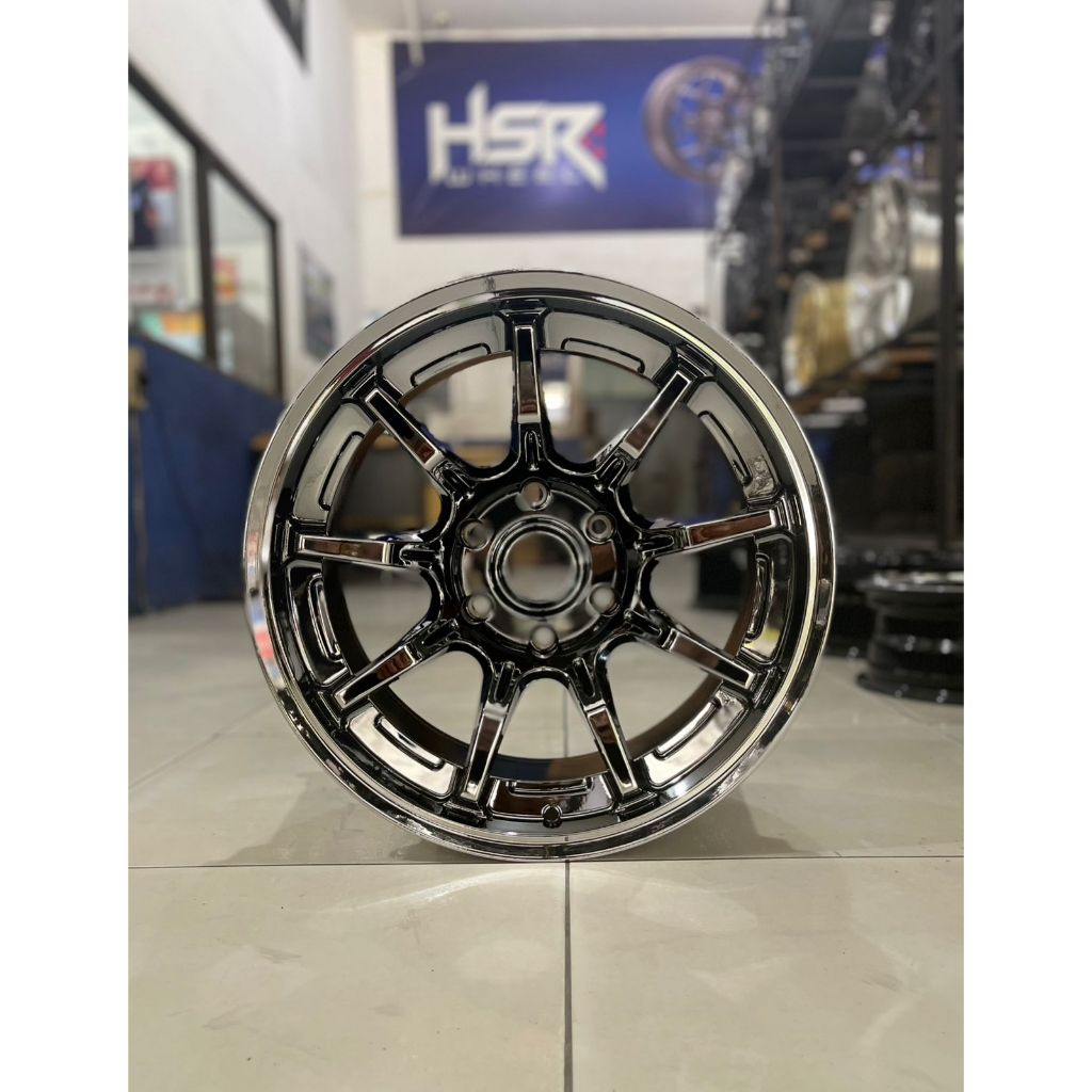 HSR Ponelo R18 Black Chrome untuk Toyota Fortuner Ring 18 - Pelek limited - Velg original racing