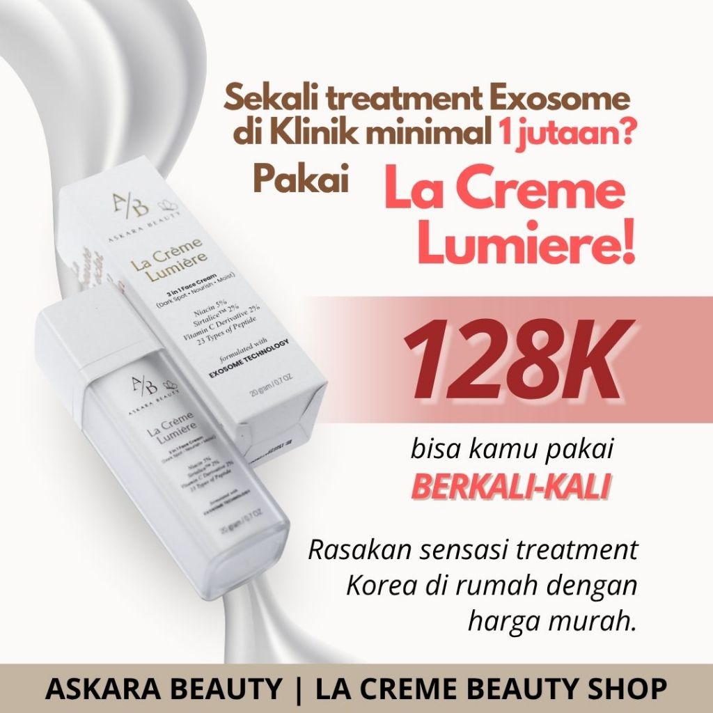 Askara Beauty Moisturizer La Creme Lumiere Exosome Technology Pencerah Pelembab Wajah Pemutih Kulit 