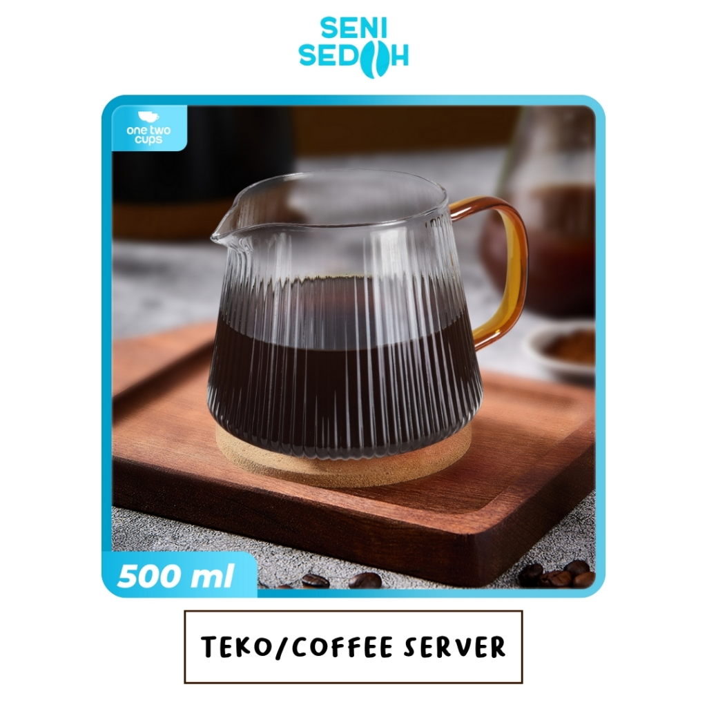 One Two Cups Coffee Server V60 Drip Pour Over Borosilicate Glass