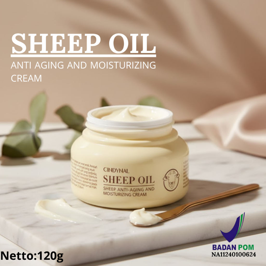 CINDYNAL- 120gr Krim Pelembab Wajah Anti Aging Sheep Oil