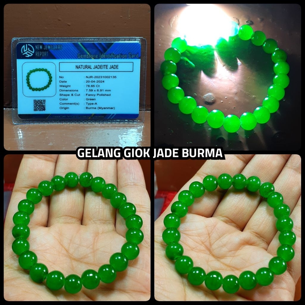 gelang batu ijo burma myanmar jade asli type - A