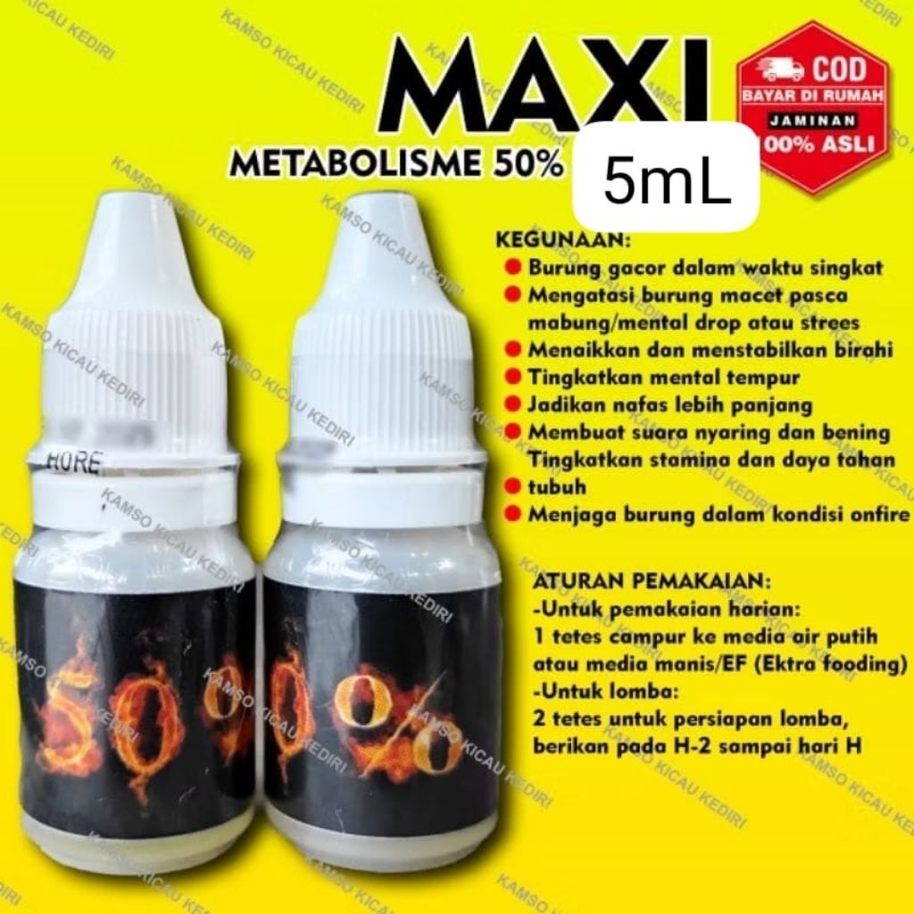 MAXI 50% HORE 5mL METABOLISME MAXI 50% METABOLISME BURUNG