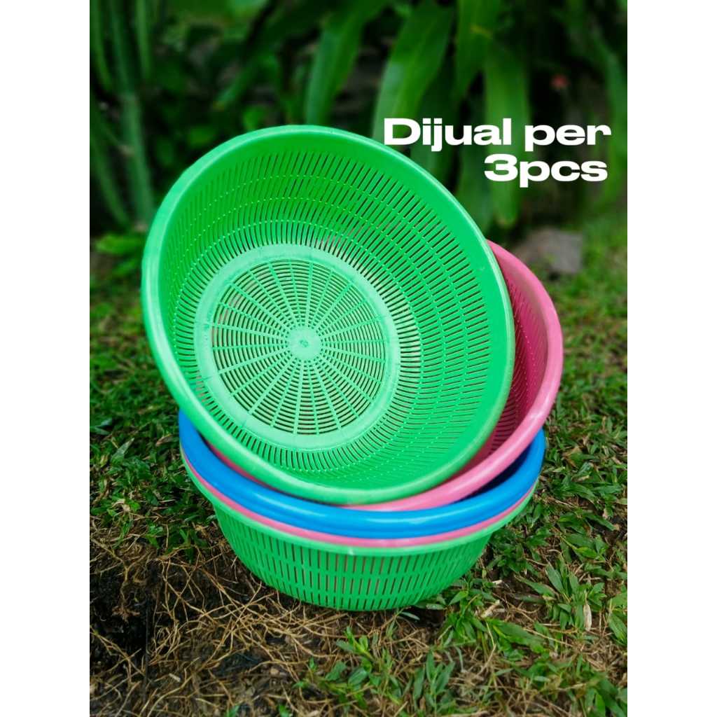 3Pcs Bakul Plastik Besar - Bakul Nasi - Wakul Plastik Serbaguna - Wakul Hajatan - Wakul Bakul 33cm