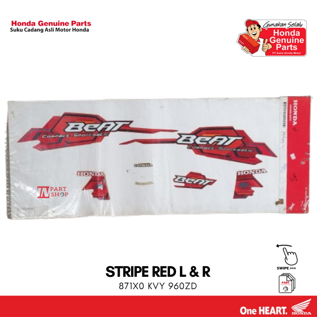 Striping Set Merah - BeAT Karbu / 871X0-KVY-960ZD/ 871X0-KVY-960ZD