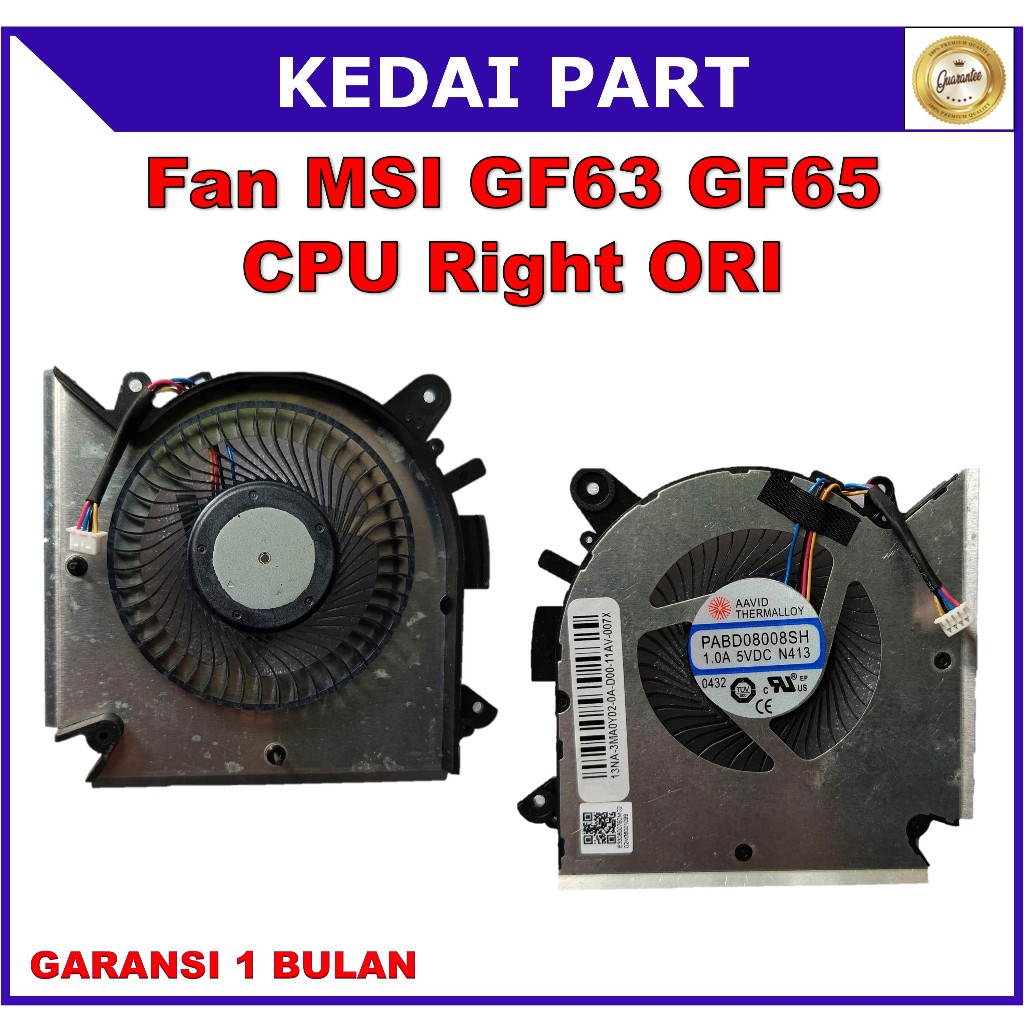 Fan MSI MSI GF63 GF65 9RCX-818 9SC-066 8SC-030 Thin CPU Right ORI