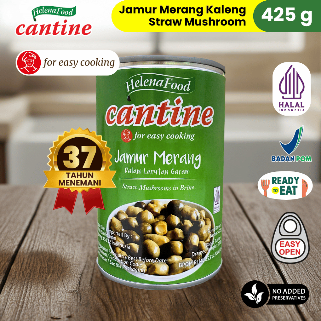 JAMUR MERANG KALENG Cantine Straw Mushroom ( Jamur Merang ) 425 gr
