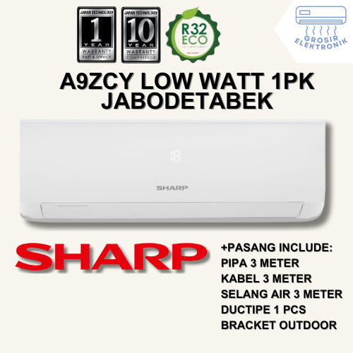 FREE PASANG + AKSESORIS AC Sharp 1 PK A9ZCY LOW WATT Grosir Elektronik