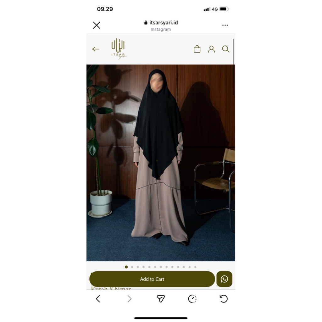 PL kuffah khimar black medium