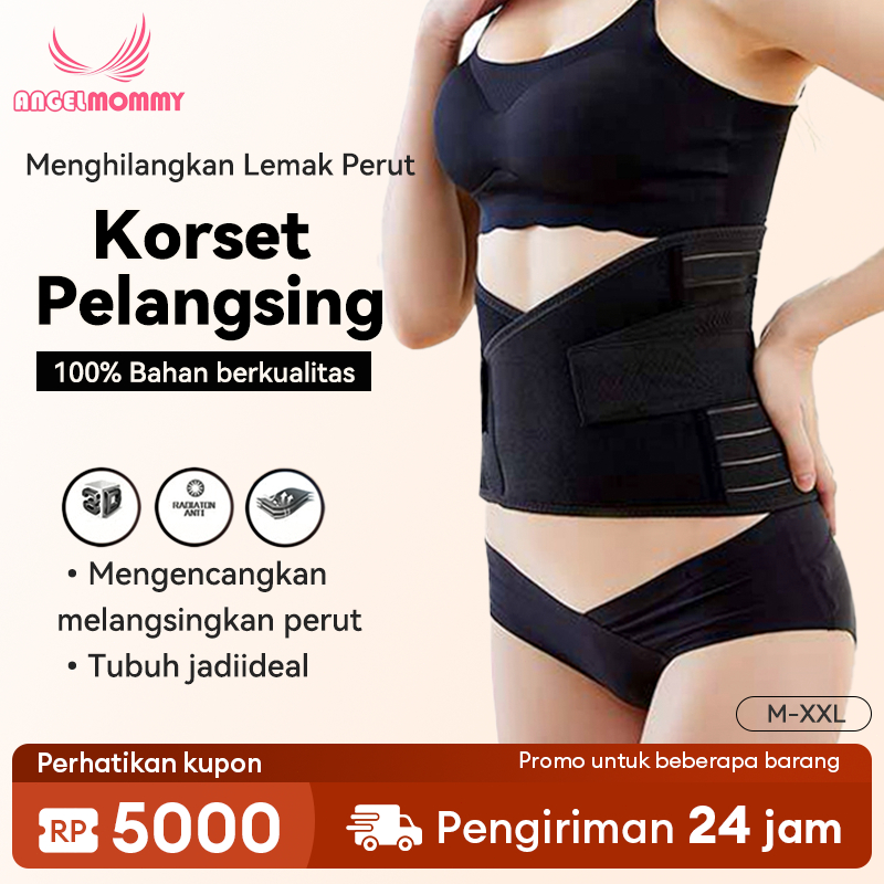 Terbaru ANGEL MOMMY Korset Pinggang Korset Pelangsing Perut Saraf Kejepit Pria Wanita JUMBO Size