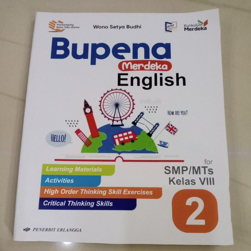 Buku bupena English kumer/kurikulum merdeka SMP kls 2-8/V111 erlangga