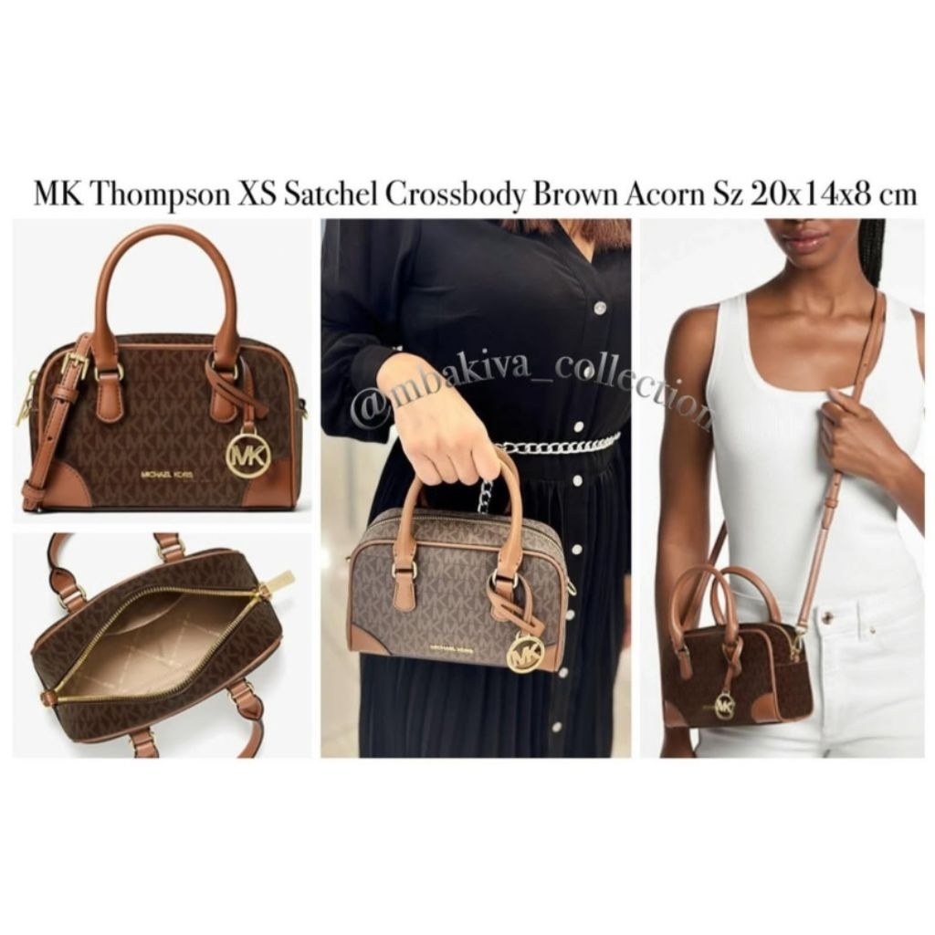 MK Thompson XS Satchel Crossbody Brown Acorn