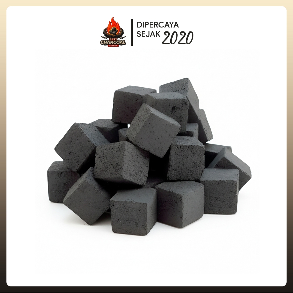 Arang Briket Batok Kelapa Cube Super Premium 1KG Grade Ekspor A