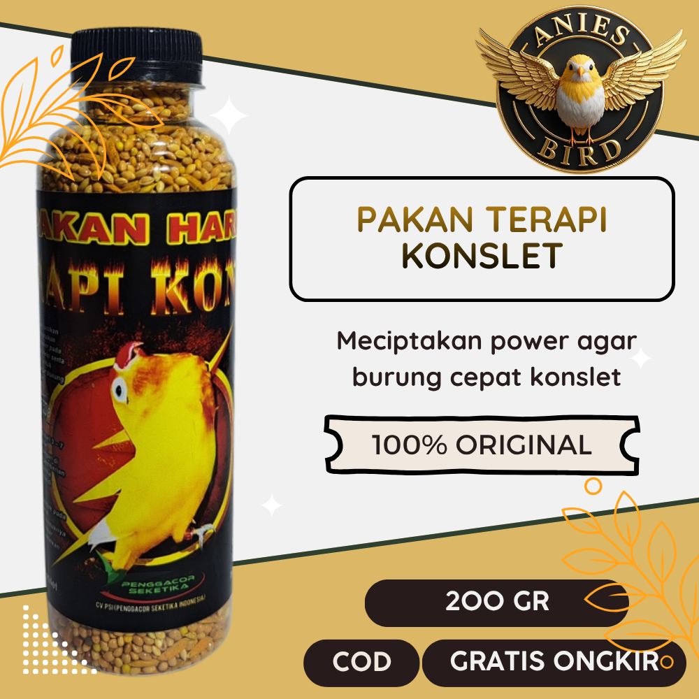 Pakan Terapi Konslet 200g Pakan Harian Lomba Terbaik Sumber Energi Burung Lovebird