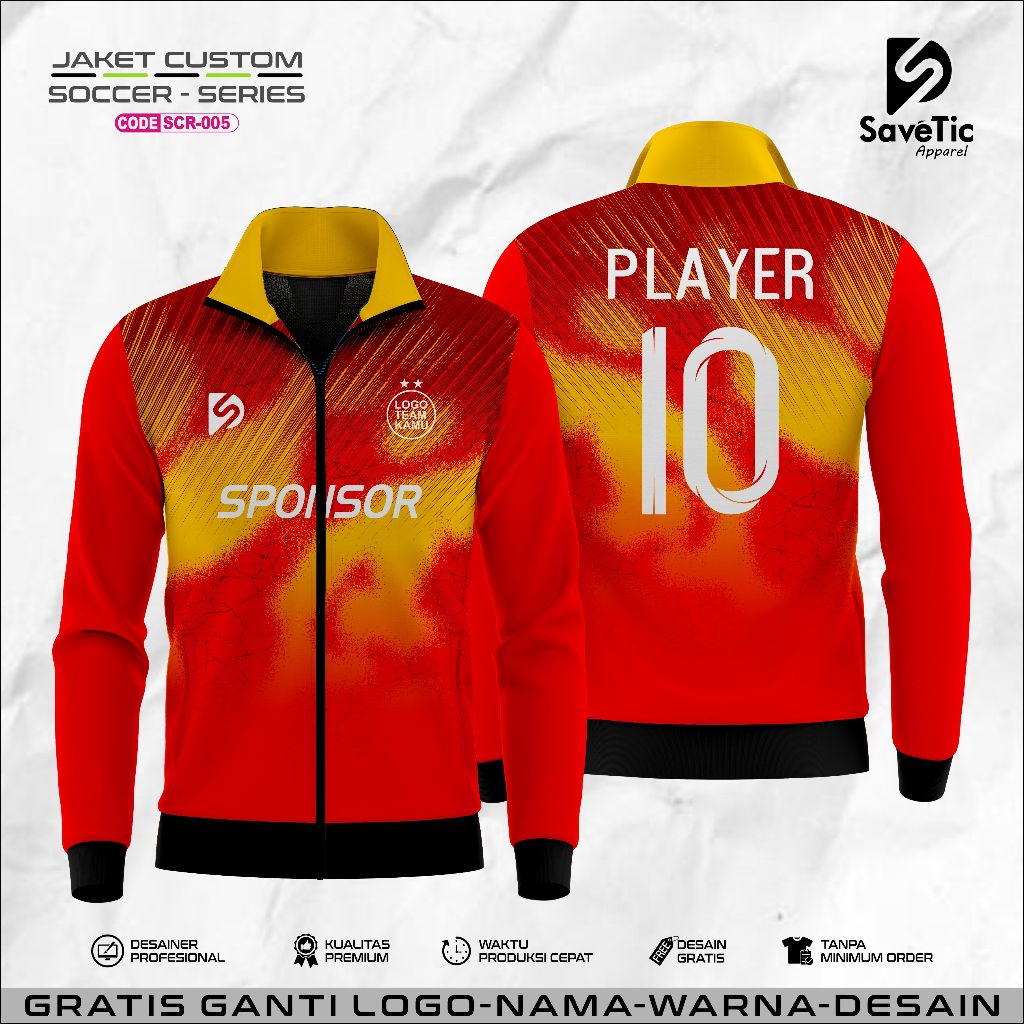 Jaket Soccer Full Printing Sublim/Jaket Custom Soccer/Jaket Olahraga bola futsal Unisex
