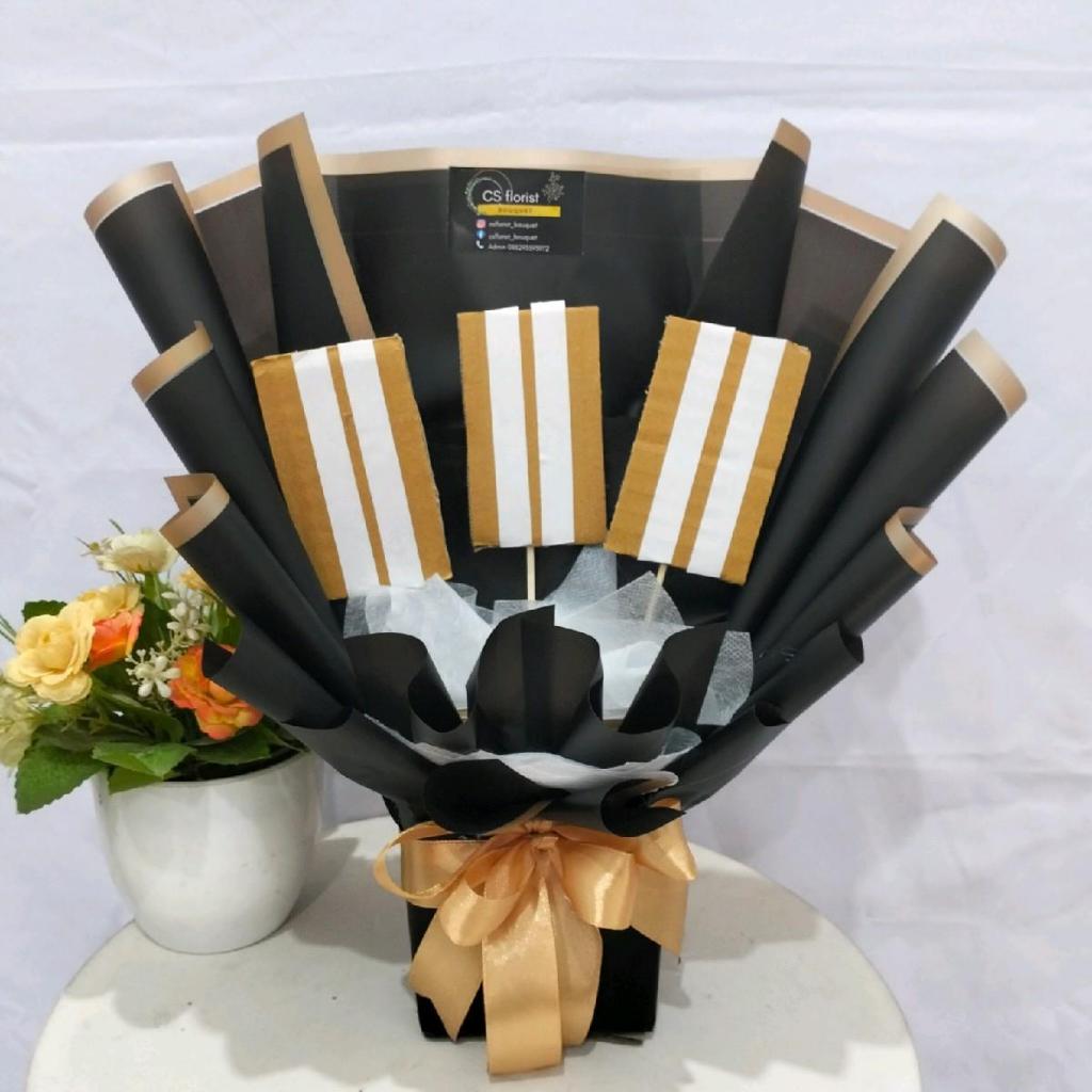 Buket Kosongan Isi 3 Slot Kerangka untuk Snack Skincare Kopi Foto Coklat dll Buket Wisuda Anniversar