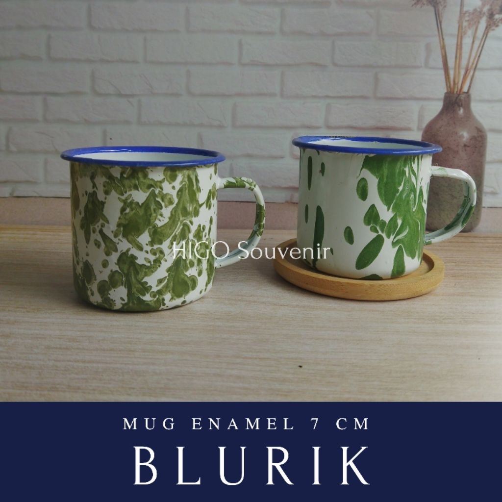 GELAS MUG CANGKIR ENAMEL BLURIK  BLIRIK 7 CM