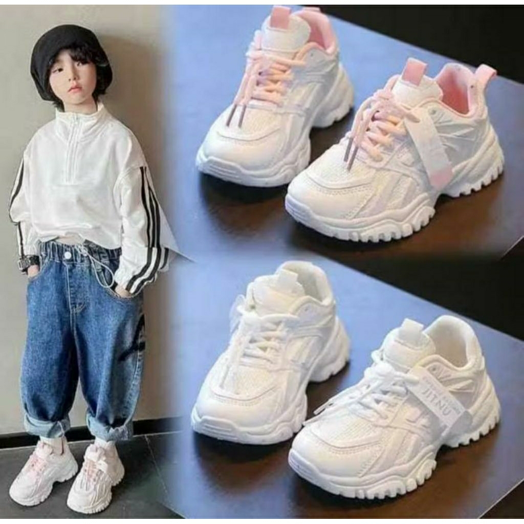 Jintu Sepatu Anak Perempuan/Laki Sneakers Style Korea