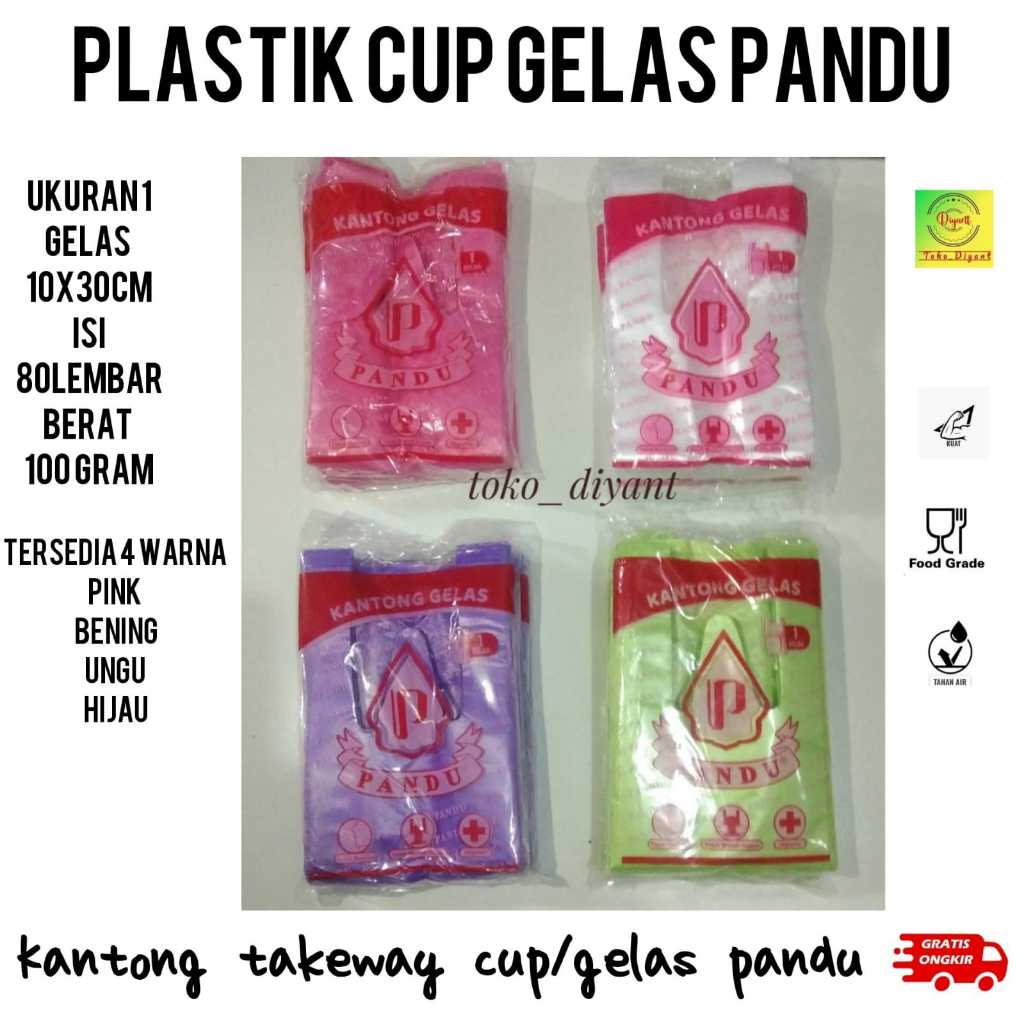 Plastik 1 gelas / plastik kresek cup gelas / plastik jus pandu plastik es gelas tenteng / kresek gel