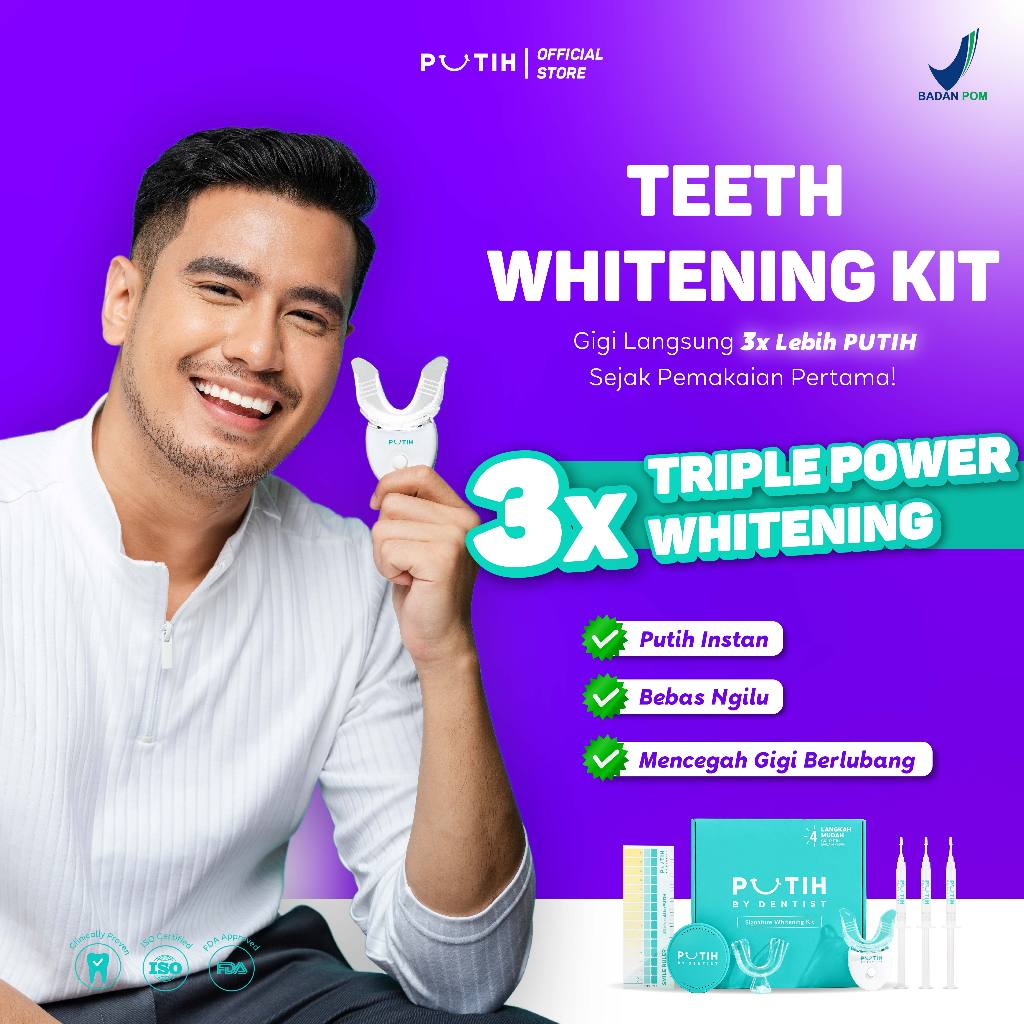 PUTIH Whitening Kit Pemutih Gigi BPOM Home Teeth Bleaching Tooth Whitening Gel