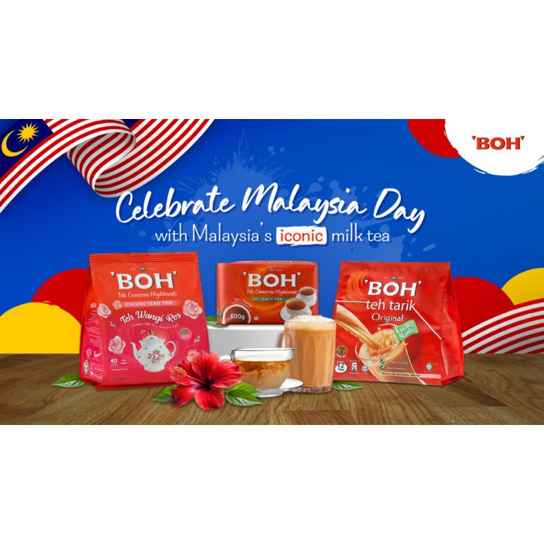 Minuman Serbuk Instant Impor Malaysia Boh Green Tea Latte (12) Teh Tarik Original Less Sweet, Cham, 