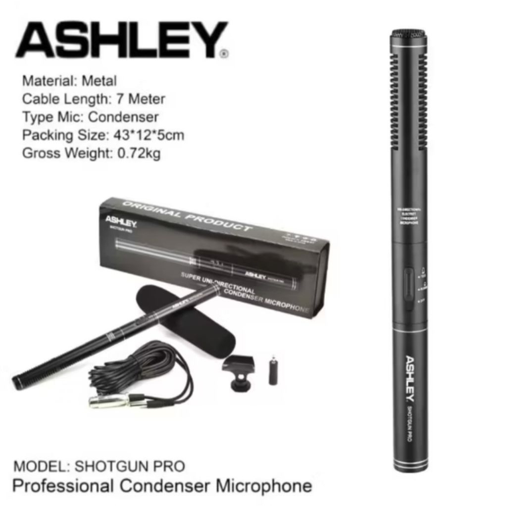 MICROPHONE MIC CONDENSER SHOTGUN ASHLEY